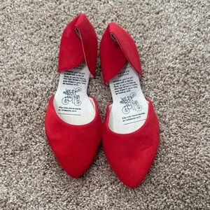 Red Women's Pointed Rollasole Flats Size 5.5/6.5